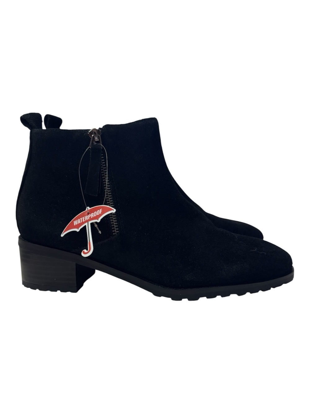 Waterproof Black Ankle Booties with Side Zip